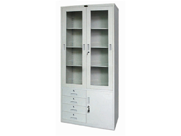 YX-I10008-侧四抽玻璃开门柜